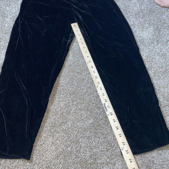 J. Crew Pull-on easy pants in velvet/velour sz 8 black Poll on elastic waist - Picture 3 of 9